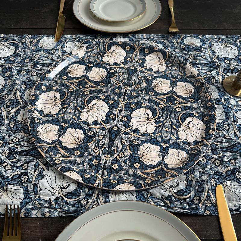 Pimpernel ウィリアム・モリス　深皿　5枚セット Round Tray Pimpernel Blue – William Morris Original